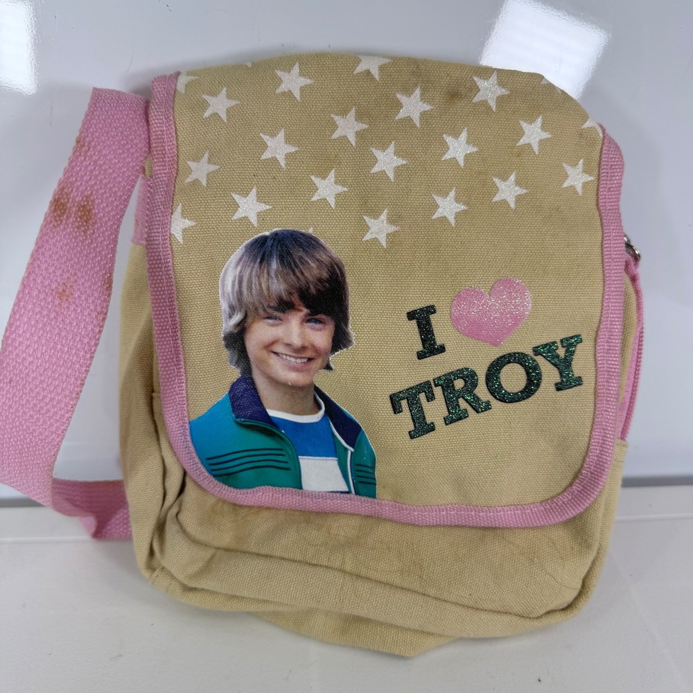 Disney Kids I Love Troy Zac Efron Crossbody Messenger Bag High School Musical